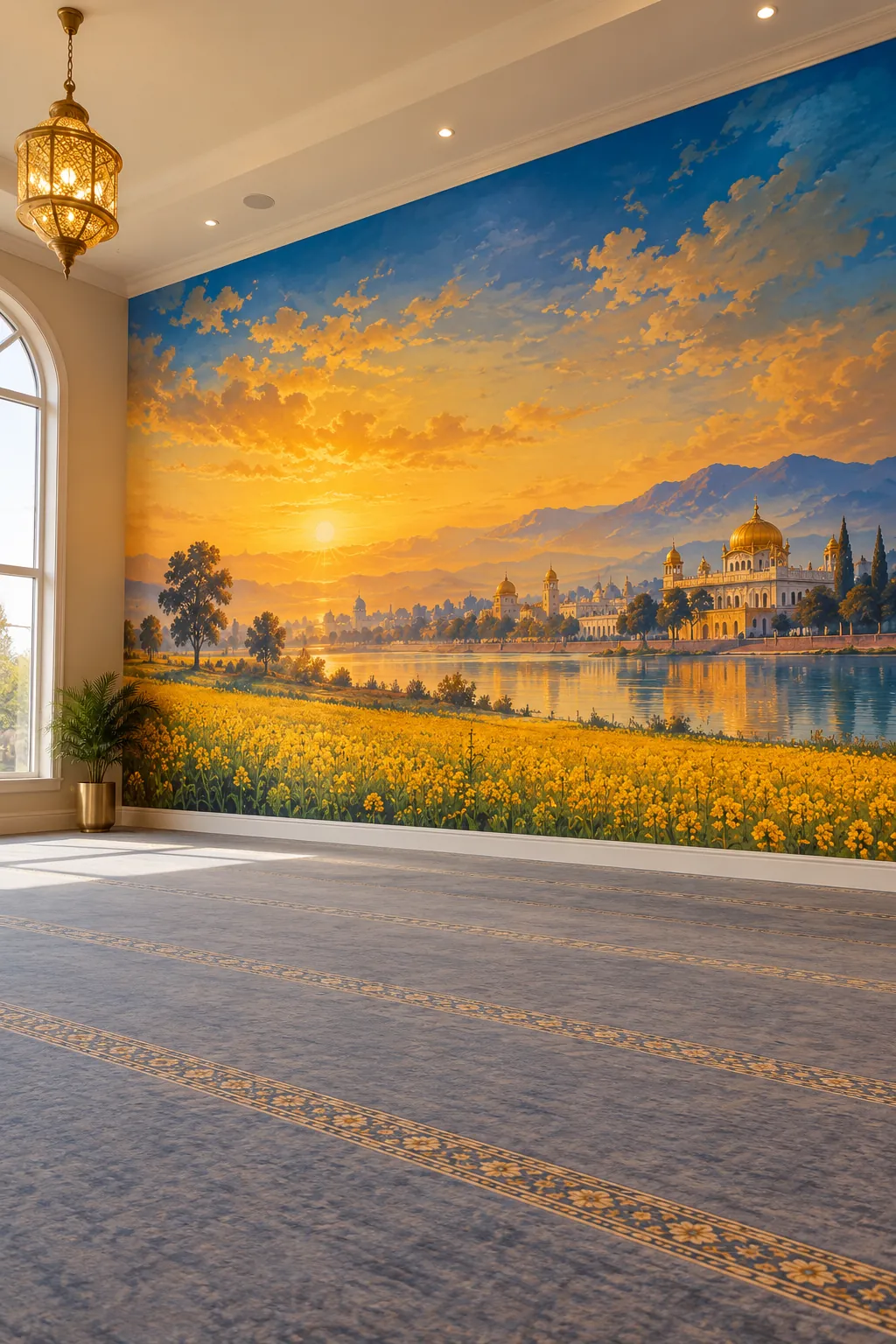 Gurdwara, Temple & Cultural Murals — example of a custom wall mural printed directly onto the wall