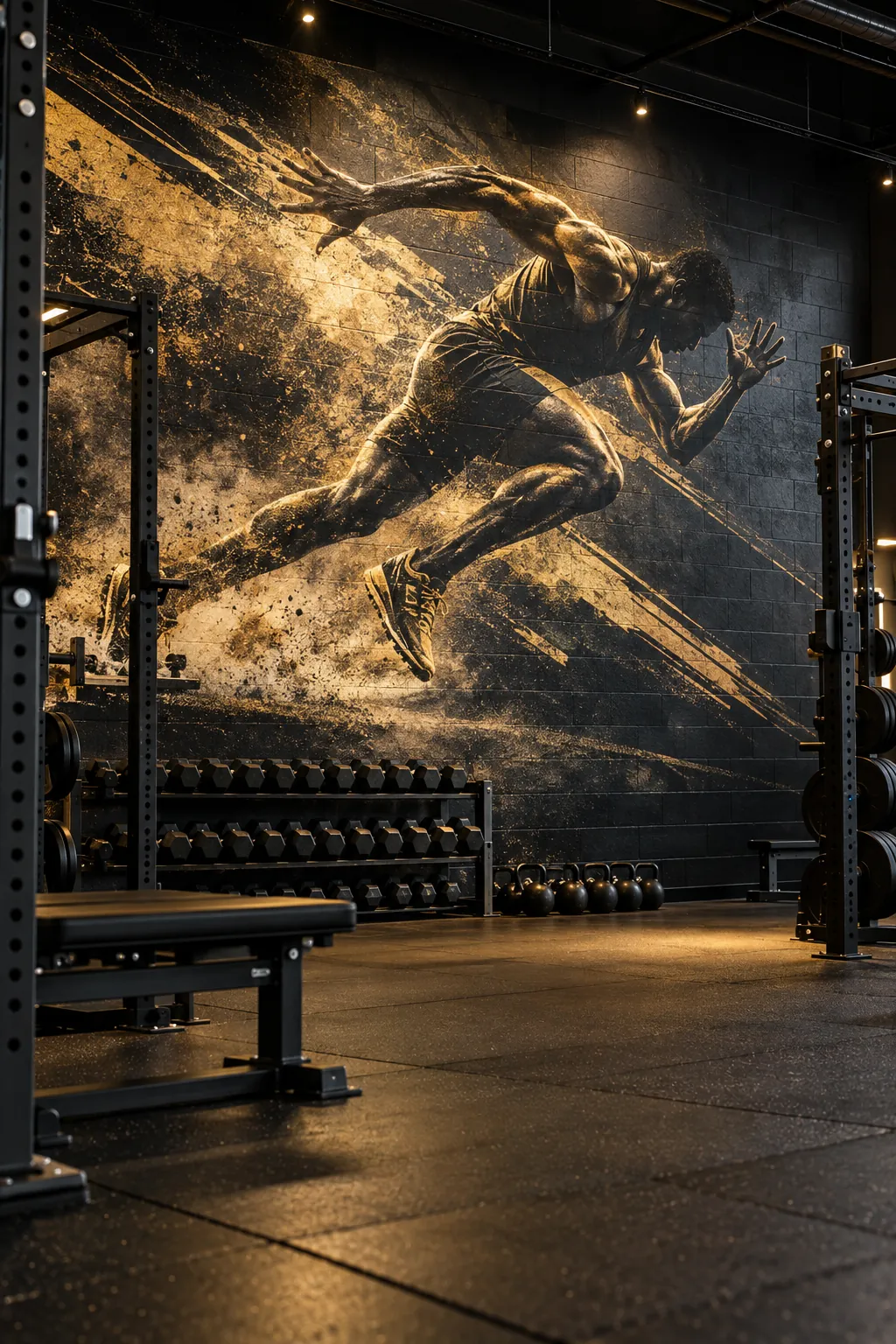 Gym & Fitness Murals — example of a custom wall mural printed directly onto the wall
