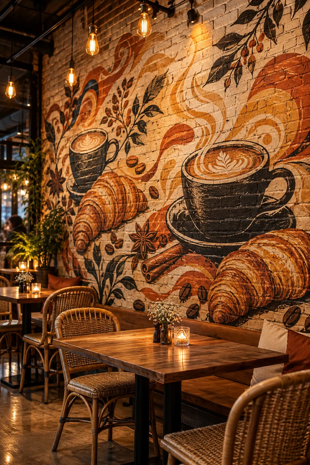 Restaurant & Café Murals — example of a custom wall mural printed directly onto the wall