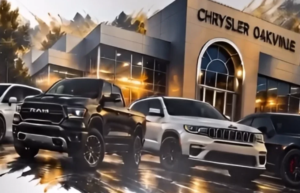 Close-up of printed mural detail showing a pickup truck, SUV and gold paint-splash reflections